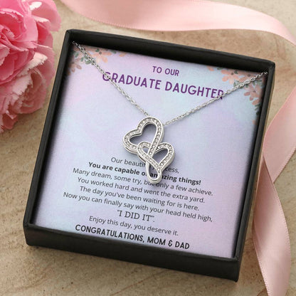 A Beautiful Girl On Her Graduation Day Necklace 1 Double Hearts Necklace