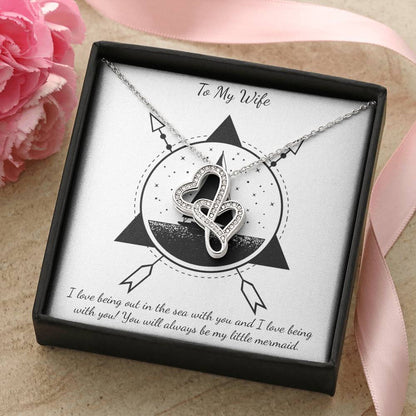 To My Wife Sailor Double Heart Necklace Double Hearts Necklace