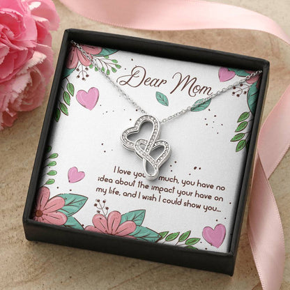 Birthday Gift For Mother Mother Gift Necklace Christmas Gift Meaningful Mother Gift Double Hearts Necklace