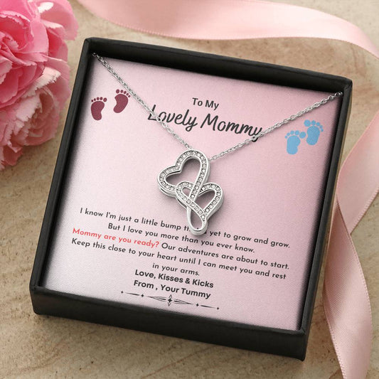 From Bump To Mommy 2 - Double Heart Double Hearts Necklace