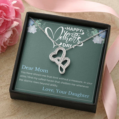 Daughter To Mom - ! Double Hearts Necklace