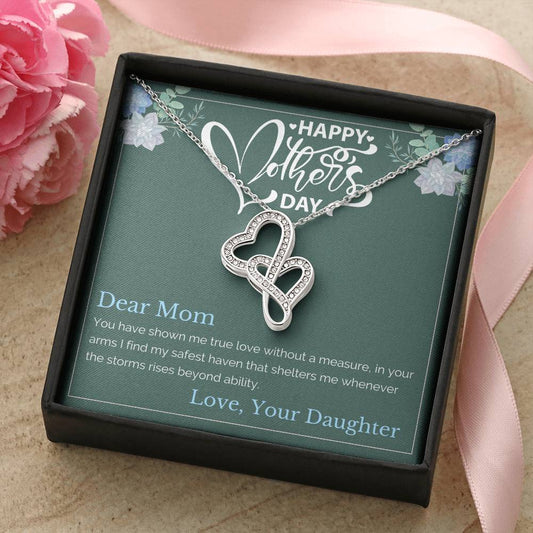 Daughter To Mom - ! Double Hearts Necklace