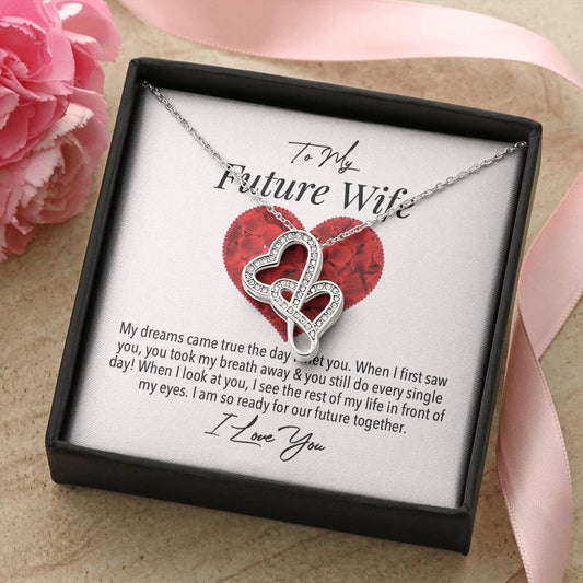 Future Wife Forever Love Necklace Double Hearts Necklace