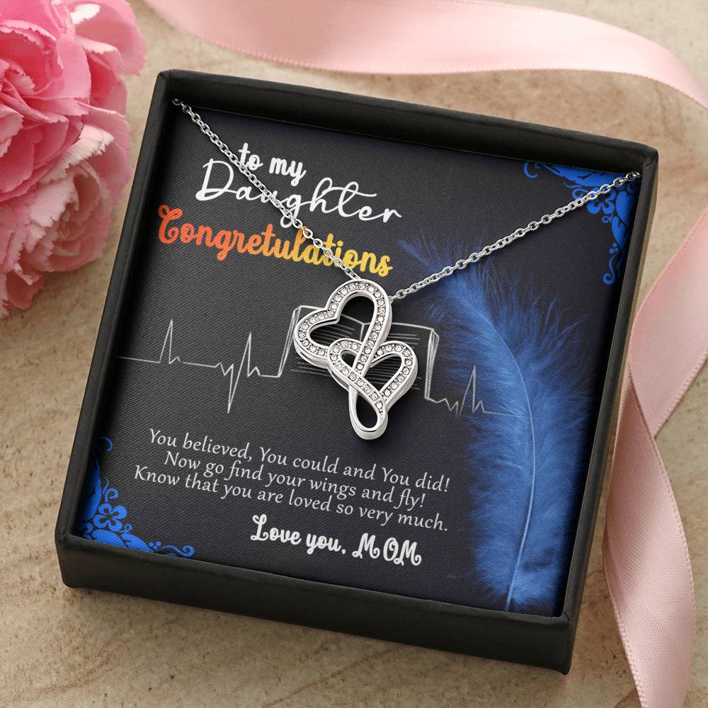 For Graduate Double Hearts Necklace