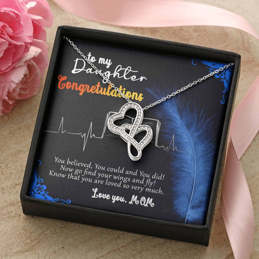 For Graduate Double Hearts Necklace