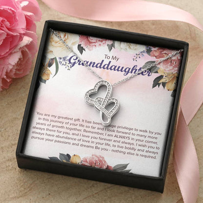For Granddaughter Double Hearts Necklace