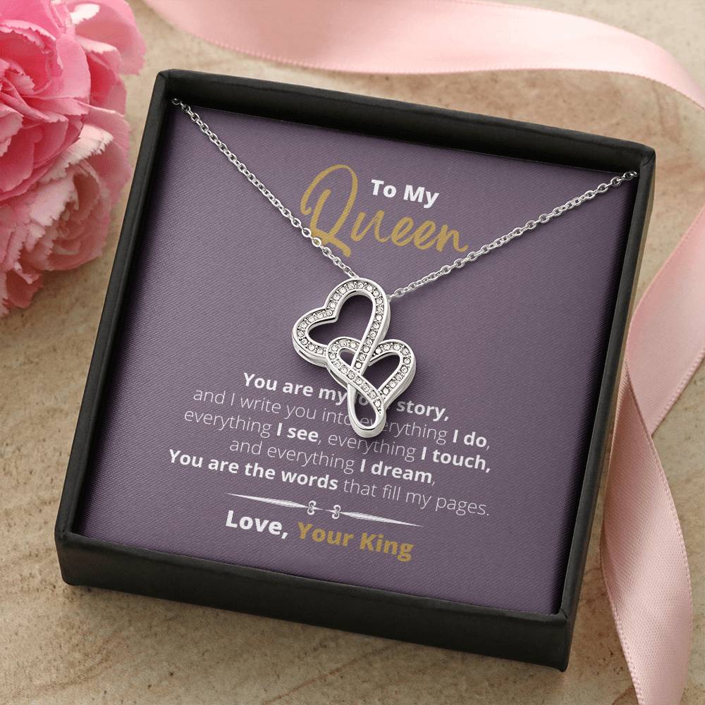 You Are My Love Story -  Double Hearts Necklace