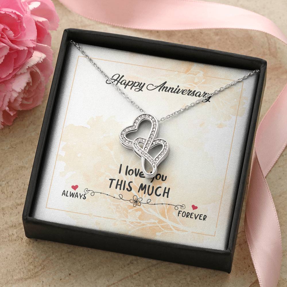 To My Wife Necklace - Anniversary Gift For Wife Gift For Wife Necklace For Wife Gift For Wife Birthday Double Hearts Necklace