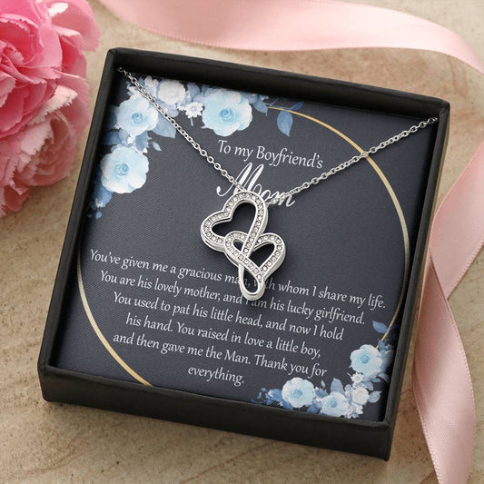 Double Hearts To My Boyfriend’S Mom You’Ve Given Me A Gracious Man With Whom I Share My Life Double Hearts Necklace