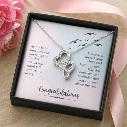 Double Heart Necklace - Graduation Day Double Hearts Necklace