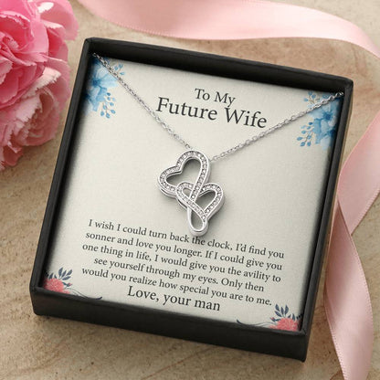 Gift For Future Wife - Birthday Gift For Future Wife - Christmas Gift Future Wife  To My Future Wife - You Will Always Double Hearts Necklace