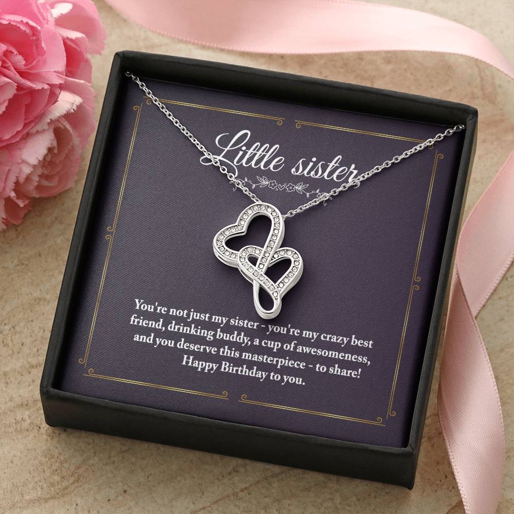 For Little Sister Double Hearts Necklace