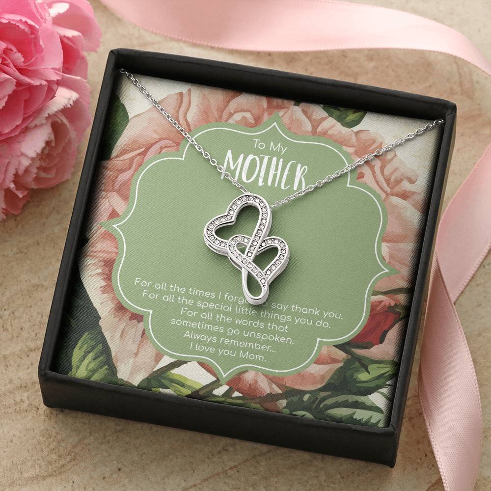 For Mother 2 Double Hearts Necklace