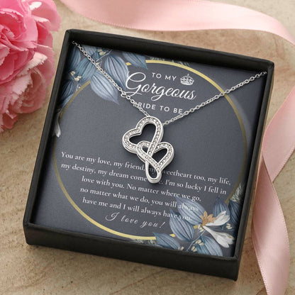 Engagement Gift For Bride To Be Future Wife Necklace Bride To Be Necklace Gift For Bride Sentimental Gift For Future B Double Hearts Necklace