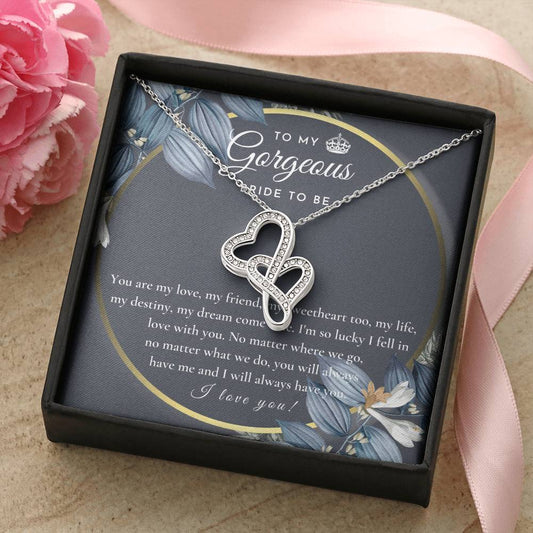 Engagement Gift For Bride To Be Future Wife Necklace Bride To Be Necklace Gift For Bride Sentimental Gift For Future B Double Hearts Necklace