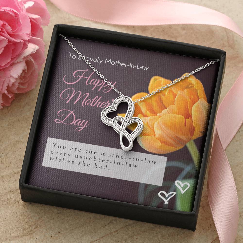 For Mother's Day - Mother's Day Gift Double Hearts Necklace
