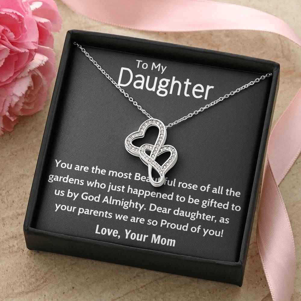 Daughter Gift Necklace Daughter Birthday Gift Gift For Daughter Daughter Jewelry 8 Double Hearts Necklace