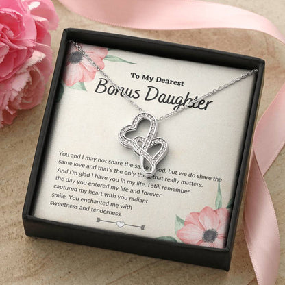 Bonus Daughter - Double Heart Double Hearts Necklace