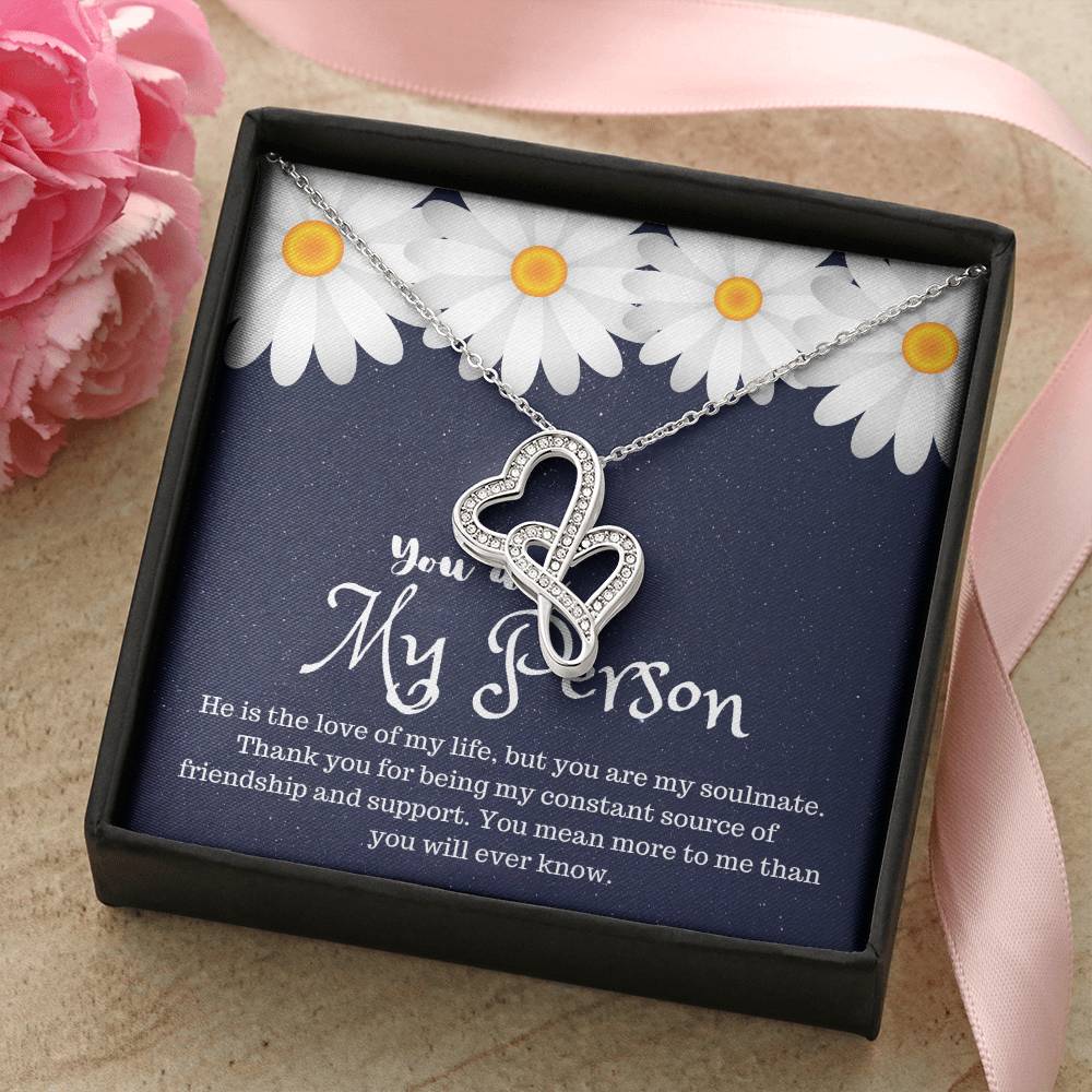You Are My Person Best Friend Double Hearts Necklace