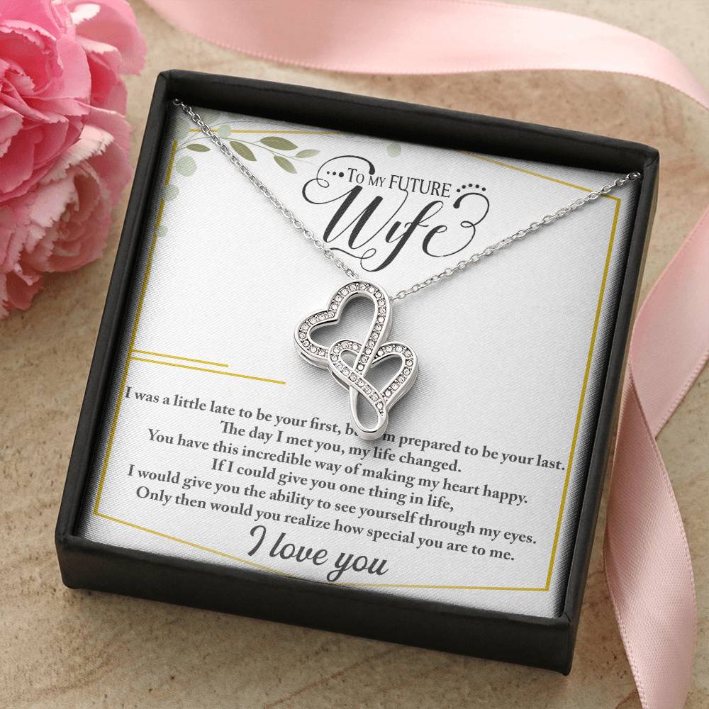 Future Wife Necklace To My Fiance Necklace Bride To Be Gift Necklace For Fiancee Engagement Gift For Her Future Wife B Double Hearts Necklace