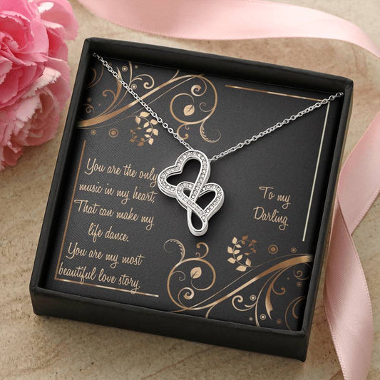 Beautiful Necklace Gift For Your Wife Or Girlfriend Double Hearts Necklace
