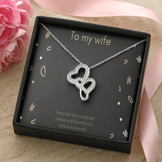 To My Wife 2 Double Hearts Necklace