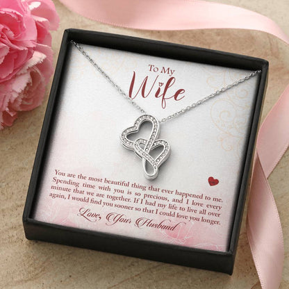 Double Heart Necklace - For Wife 1 Double Hearts Necklace
