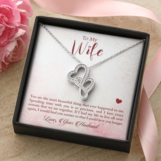 Double Heart Necklace - For Wife 1 Double Hearts Necklace