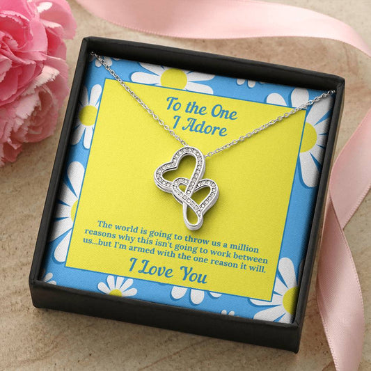 Double Hearts Pendant Necklace For Her - I Love You Jewelry -  - 2 Hearts Necklace Present - Nec Double Hearts Necklace