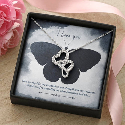 Double Hearts Butterfly Double Hearts Necklace
