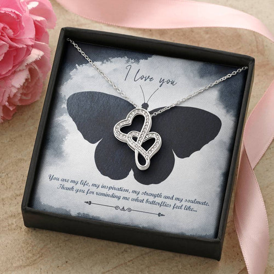 Double Hearts Butterfly Double Hearts Necklace