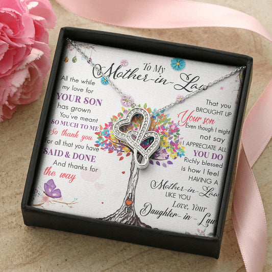 Birthday Gift For Mother Mother Gift Necklace Christmas Gift Meaningful Mother Gift 1 Double Hearts Necklace