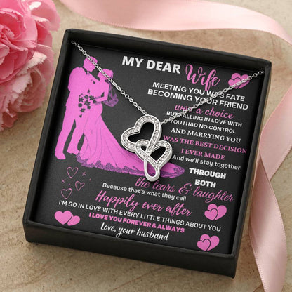 Dear Wife Double Hear Necklace Double Hearts Necklace
