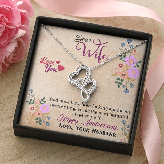 Dear Wife Love Your Husband Double Hearts Necklace