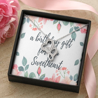 A Houble Hearts Necklace Adding Charm To Her Appearance Special Gift. Double Hearts Necklace