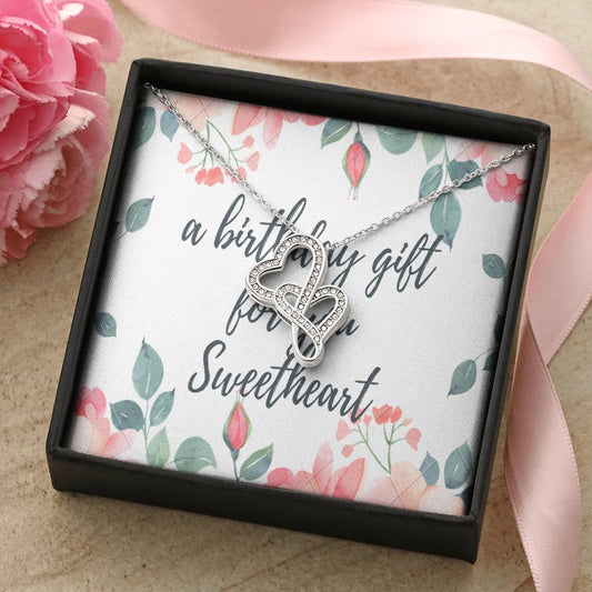 A Houble Hearts Necklace Adding Charm To Her Appearance Special Gift. Double Hearts Necklace