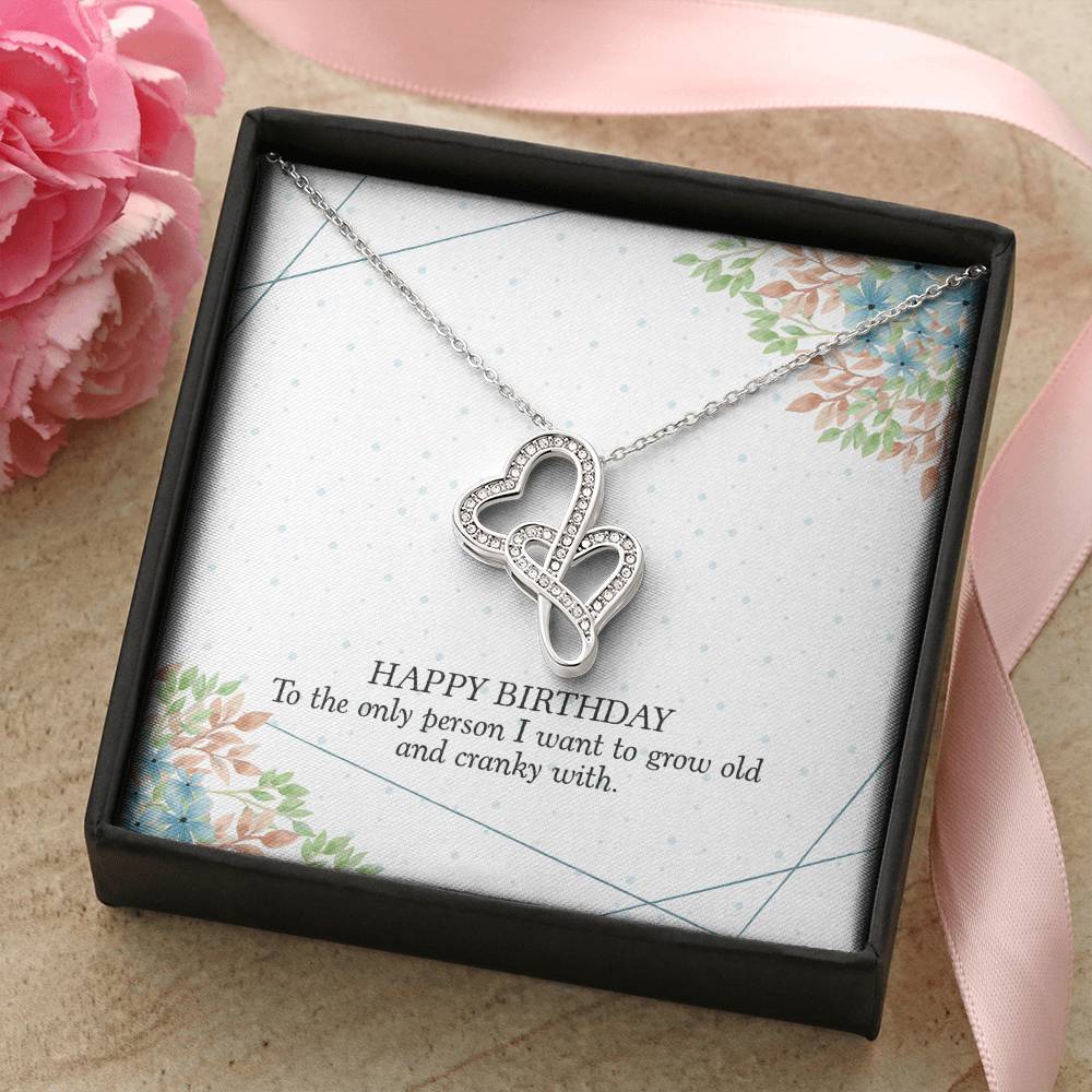 To My Wife Necklace - Birthday Gift For Wife - Gift For Wife Double Hearts Necklace