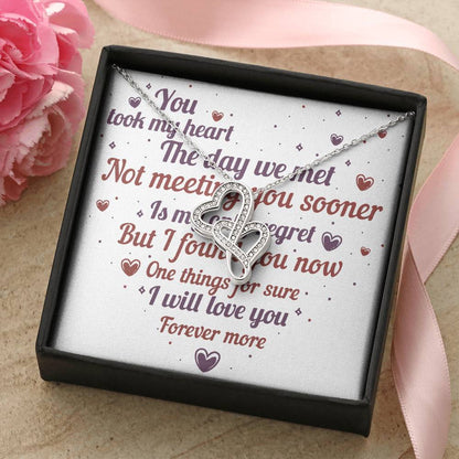 Anniversary Gift Heart Girl Boyfriend Wife Wedding Double Hearts Necklace