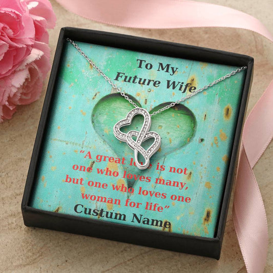 Gift For Daughter Daughter Necklace From From Husband To Wife Birthday Wedding Celebrate Double Hearts Necklace