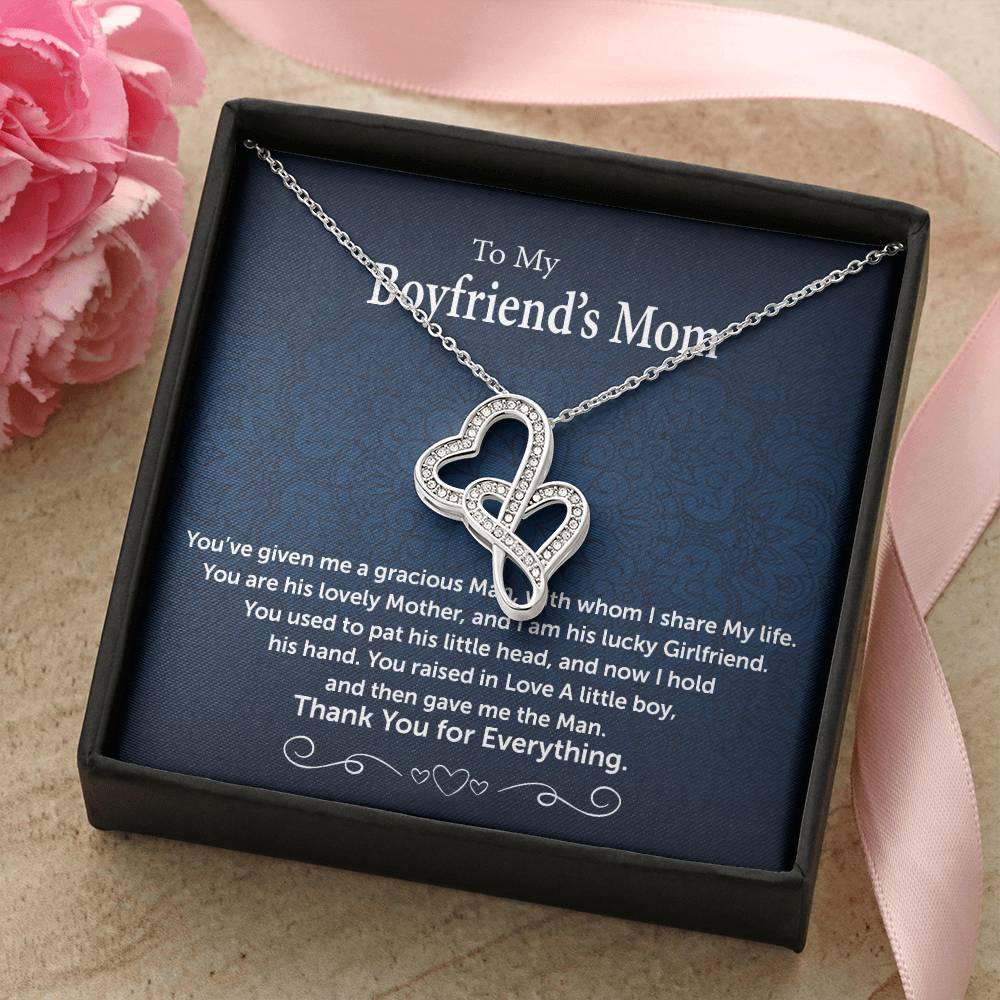 A Gift For Boyfriend's Mom Double Hearts Necklace