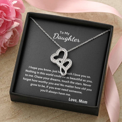 Daughter Gift Necklace Daughter Birthday Gift Gift For Daughter Daughter Jewelry 3 Double Hearts Necklace