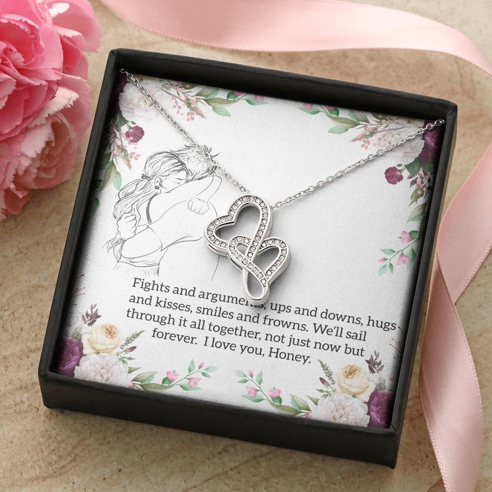 Gift For Girlfriend 2 Double Hearts Necklace