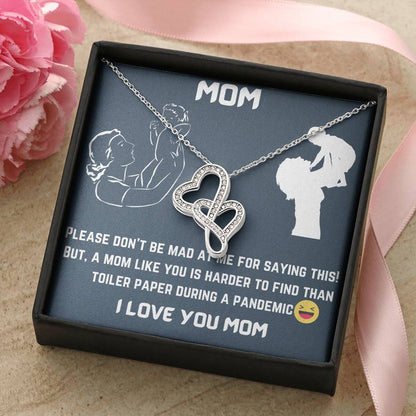 Gift For Mom Double Hearts Necklace