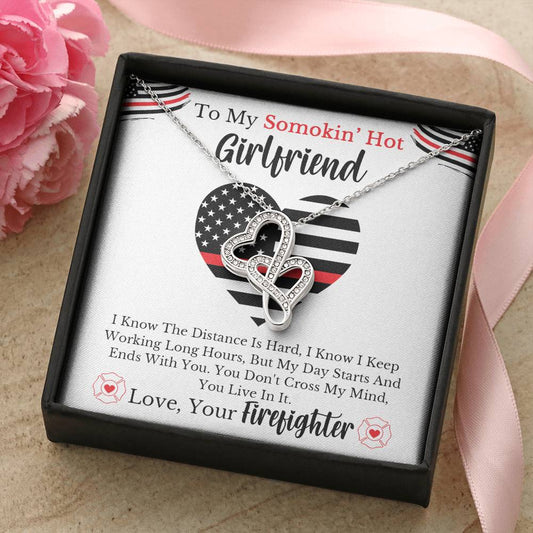 Firefighter's Girlfriend - ! Double Hearts Necklace