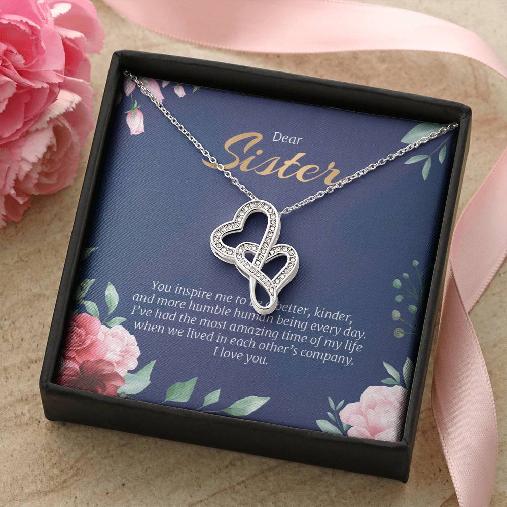 For Sister Double Hearts Necklace