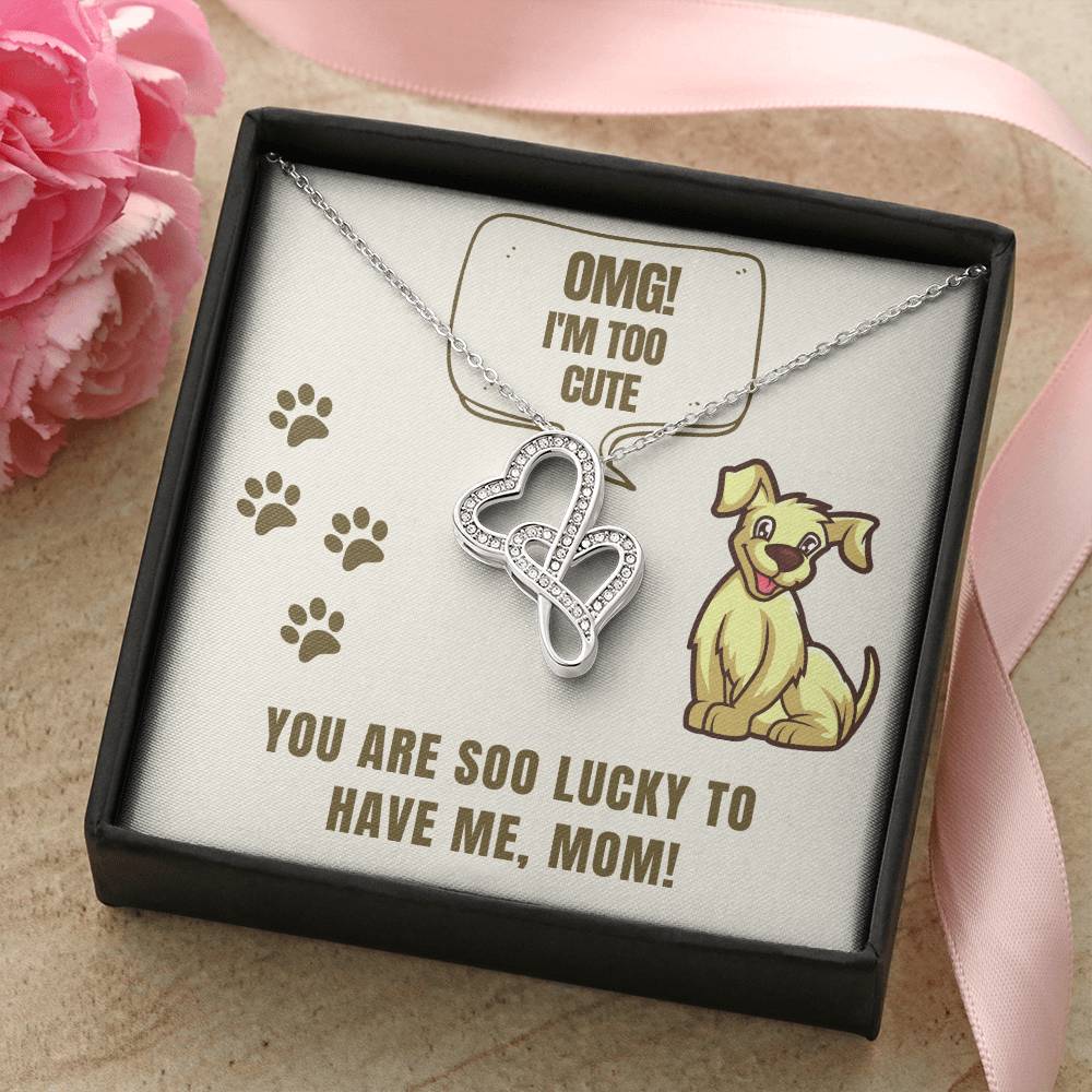 Dog Mom Necklace Double Hearts Necklace