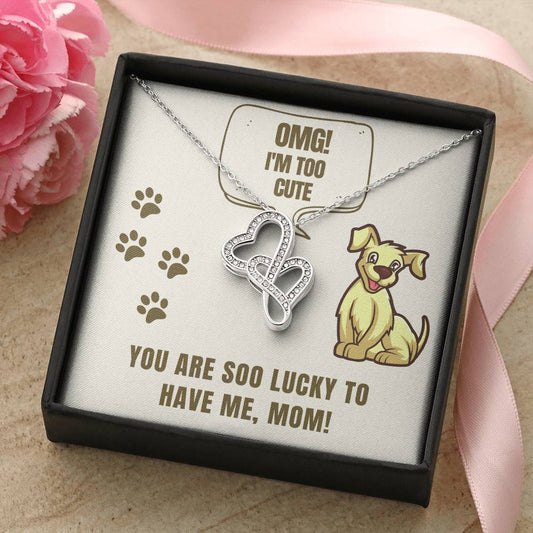 Dog Mom Necklace Double Hearts Necklace
