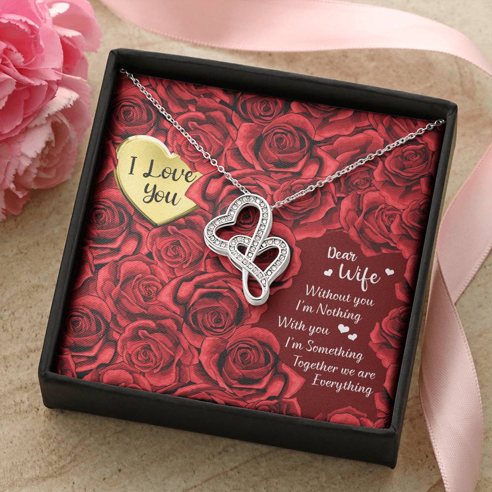To My Wife Necklace 1 Double Hearts Necklace