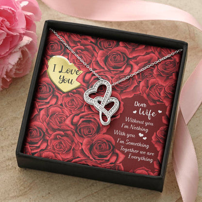 To My Wife Necklace 1 Double Hearts Necklace