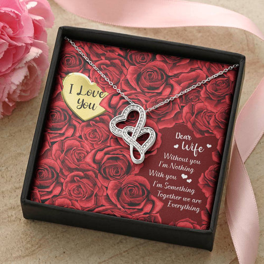 To My Wife Necklace 1 Double Hearts Necklace